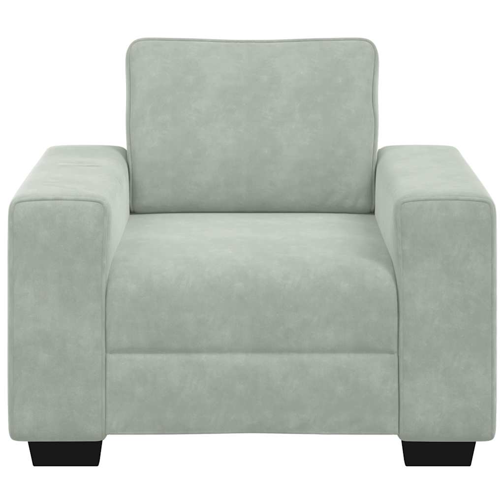 Sofa Chair Light Grey 100x77x82 cm Velvet