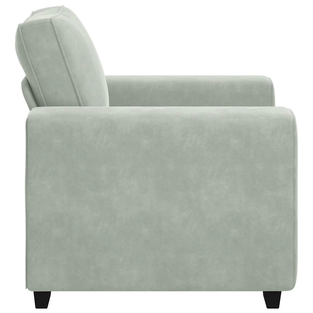 Sofa Chair Light Grey 100x77x82 cm Velvet