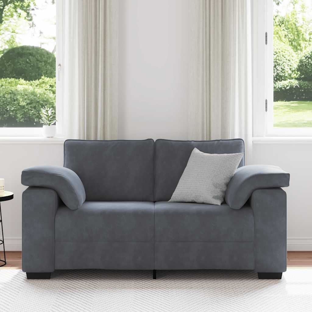 Loveseat Sofa Dark Grey 160x77x82 cm Velvet