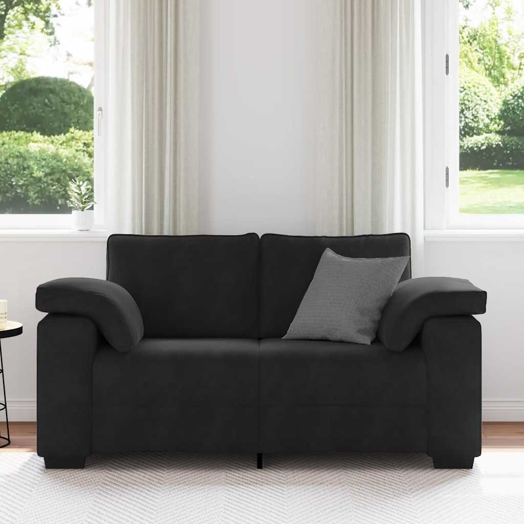 Loveseat Sofa Black 160x77x82 cm Velvet