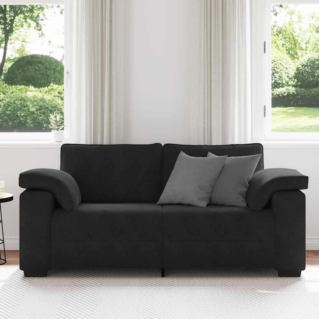Loveseat Sofa Black 180x77x82 cm Velvet