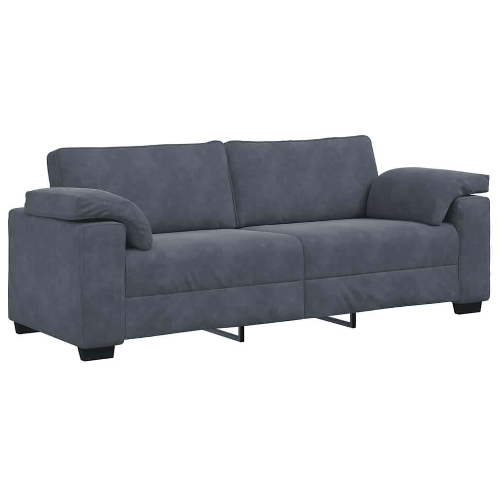 3-Seater Sofa Dark Grey 220x77x82 cm Velvet