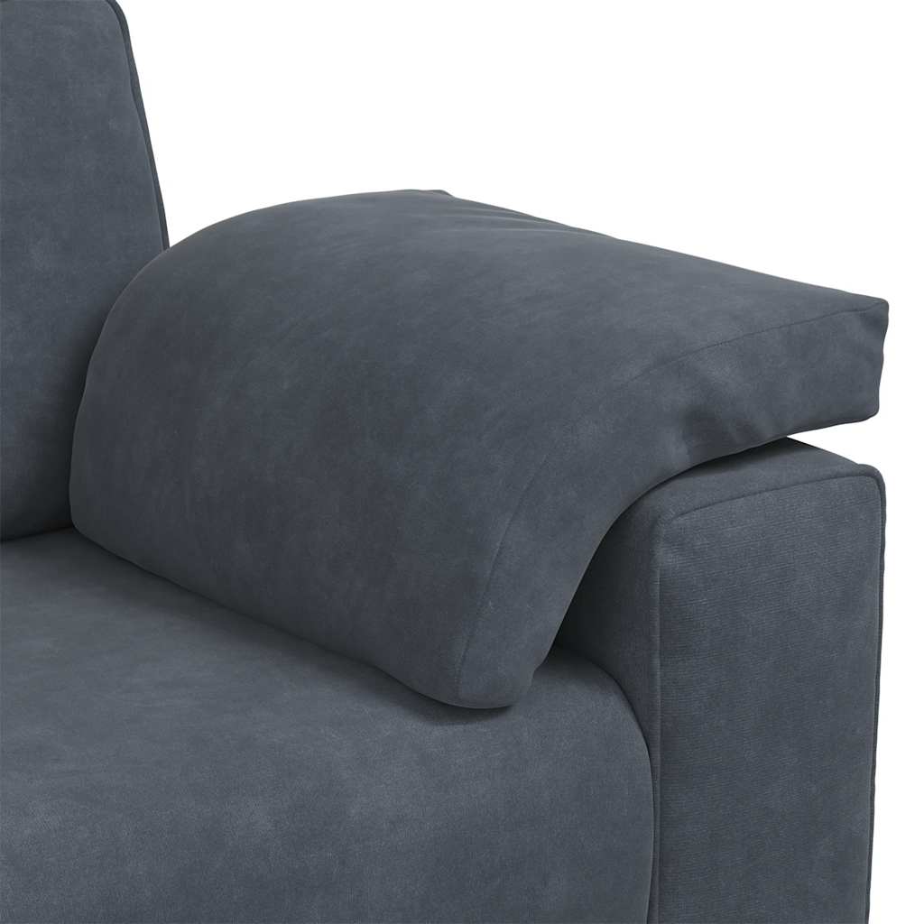 3-Seater Sofa Dark Grey 220x77x82 cm Velvet