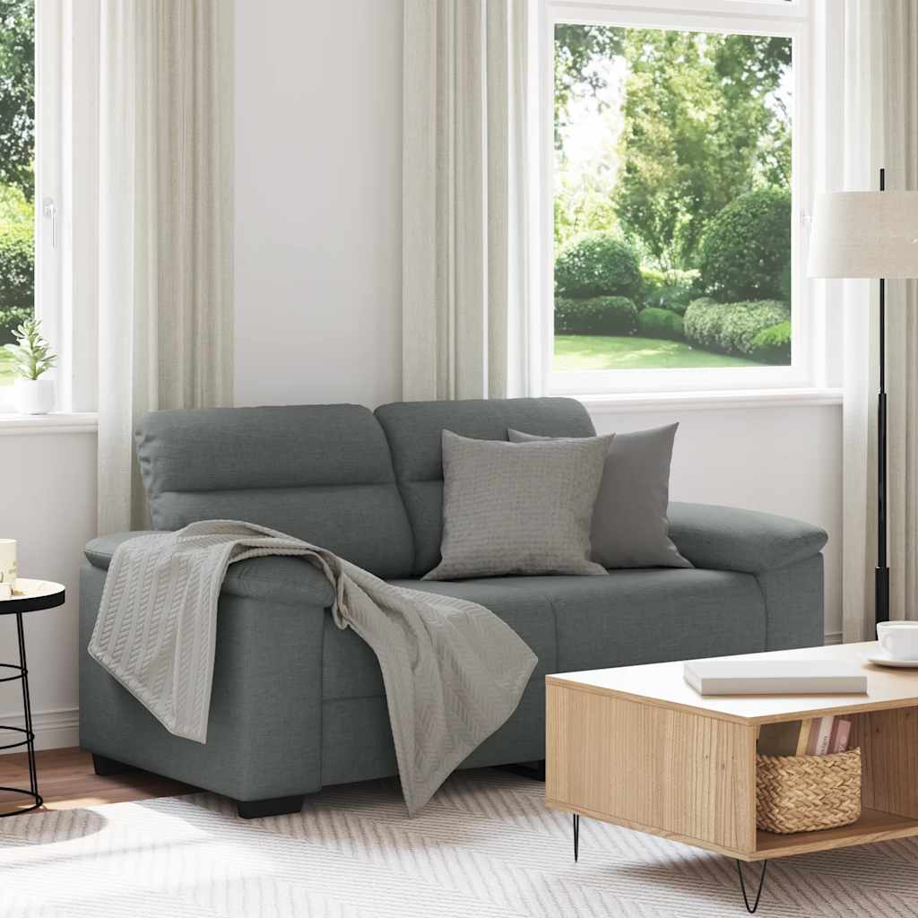 2-Seater Sofa?ark Grey 160x81x84 cm Fabric