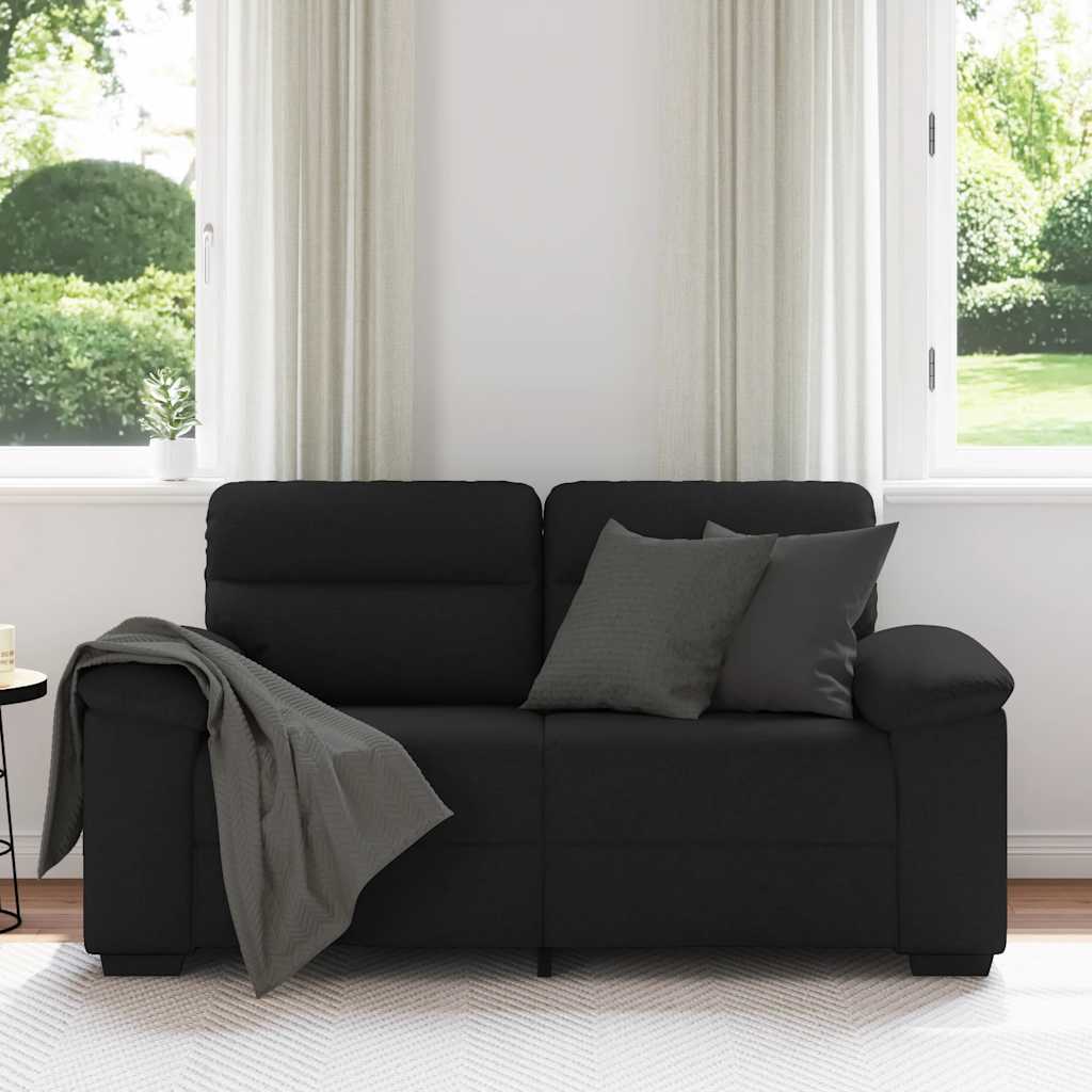2-Seater Sofa Black 120 cm Fabric