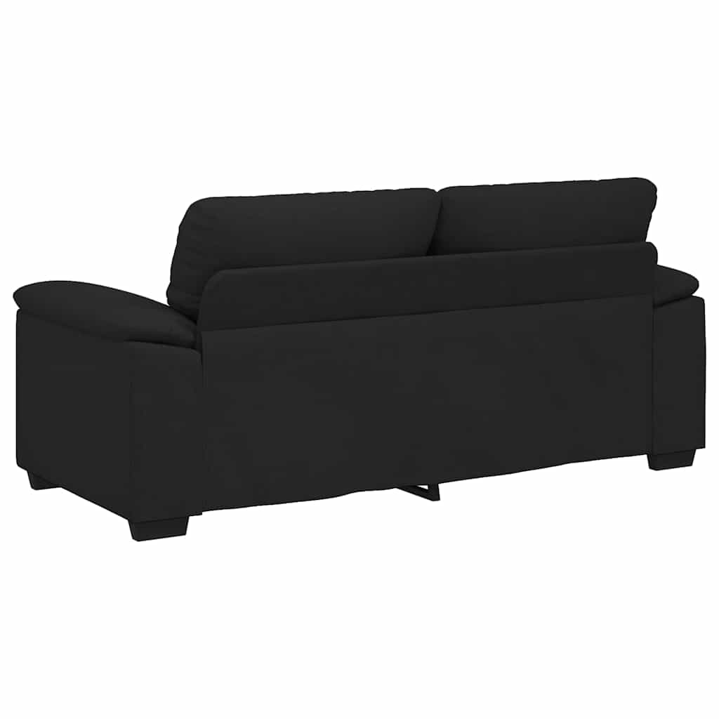 2-Seater Sofa Black 140 cm Fabric