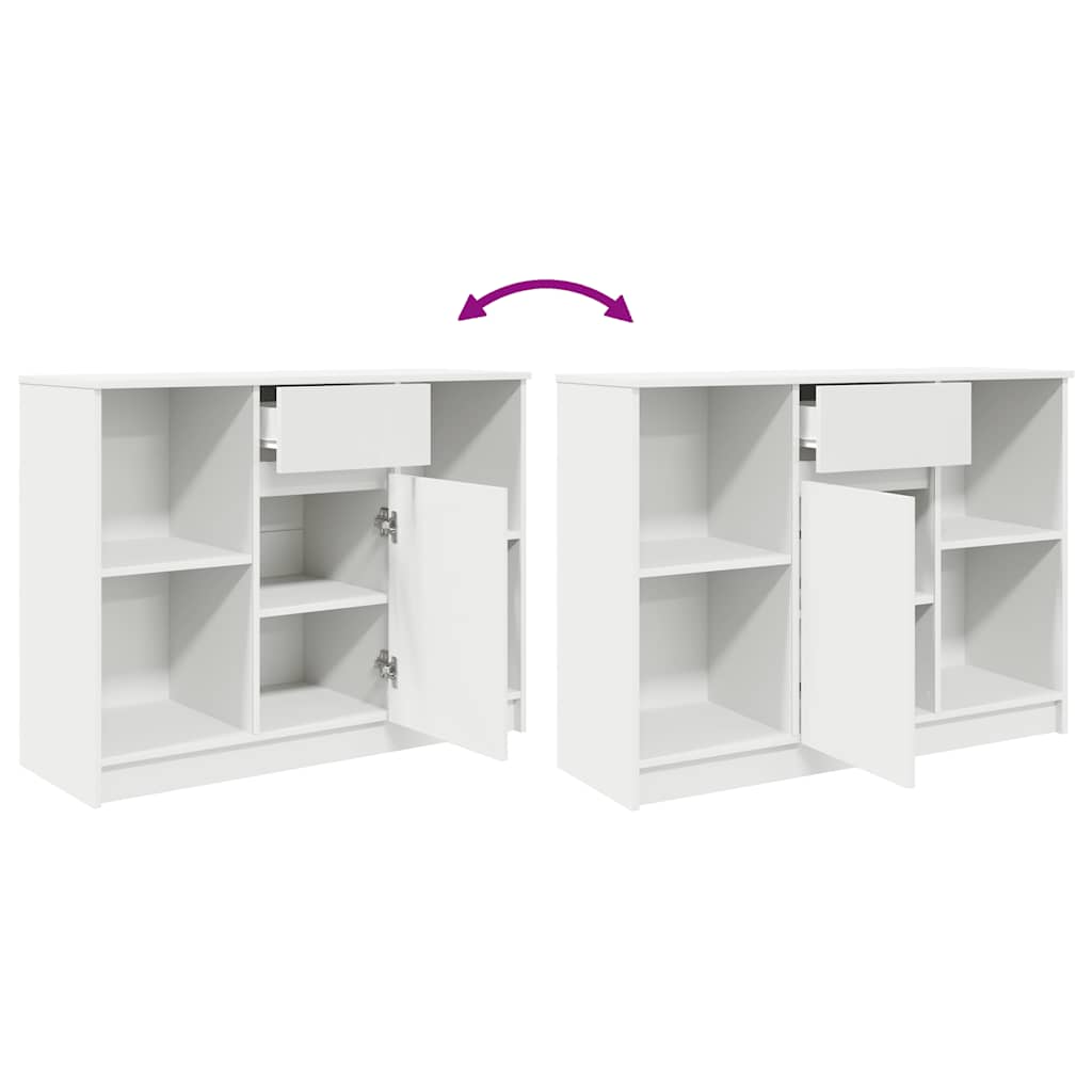 Sideboard with Drawer White 101x35x76 cm Engineered Wood