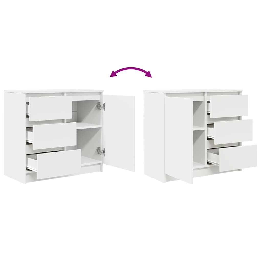 Sideboard with Drawer White 71x35x65 cm Engineered Wood