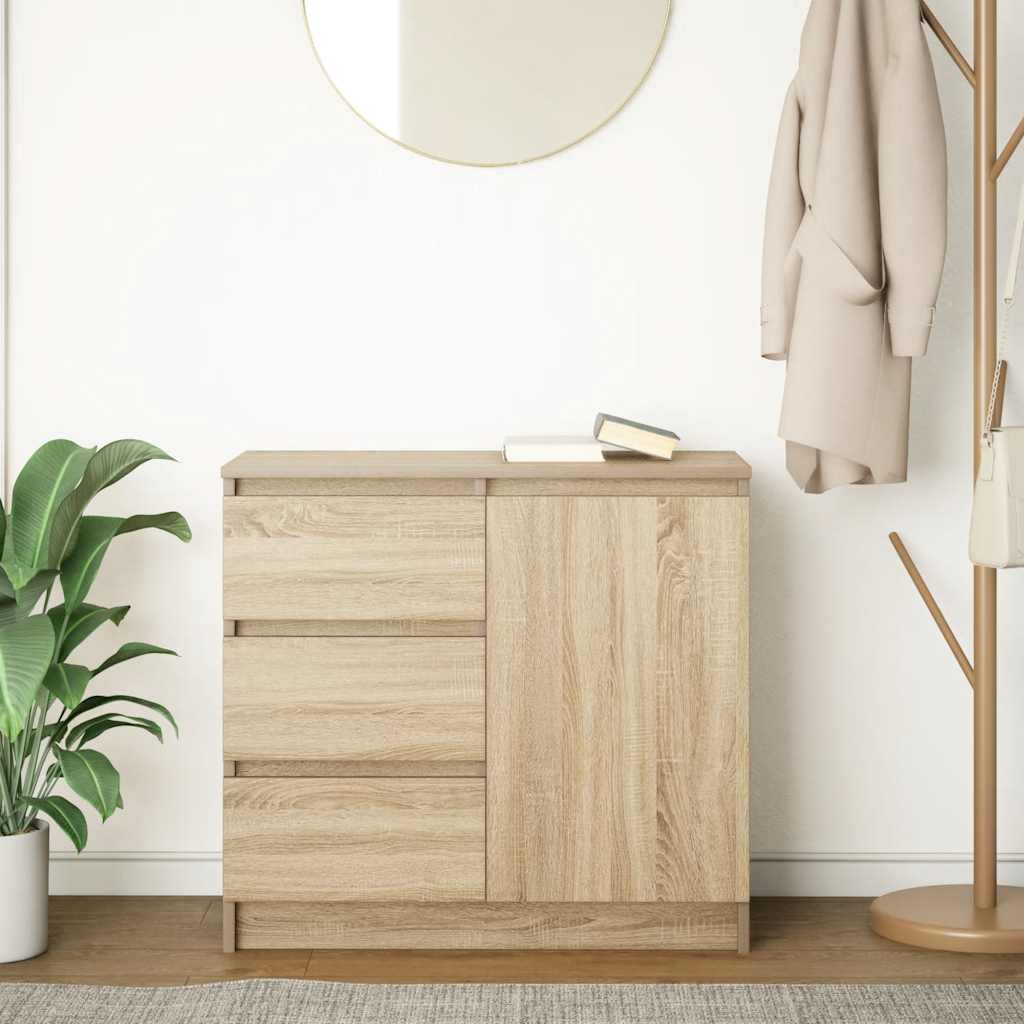 Sideboard with Drawer Sonoma Oak 71x35x65 cm Engineered Wood