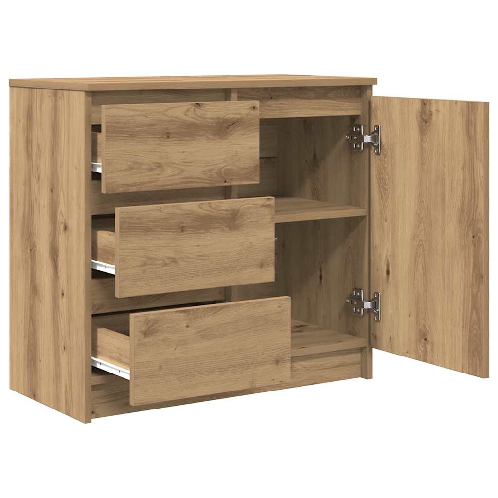Sideboard with Drawer Artisan Oak 71x35x65 cm Engineered Wood