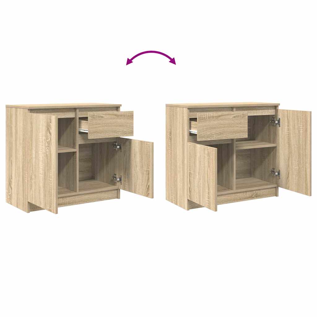 Sideboard with Drawer Sonoma Oak 71x35x65 cm Engineered Wood
