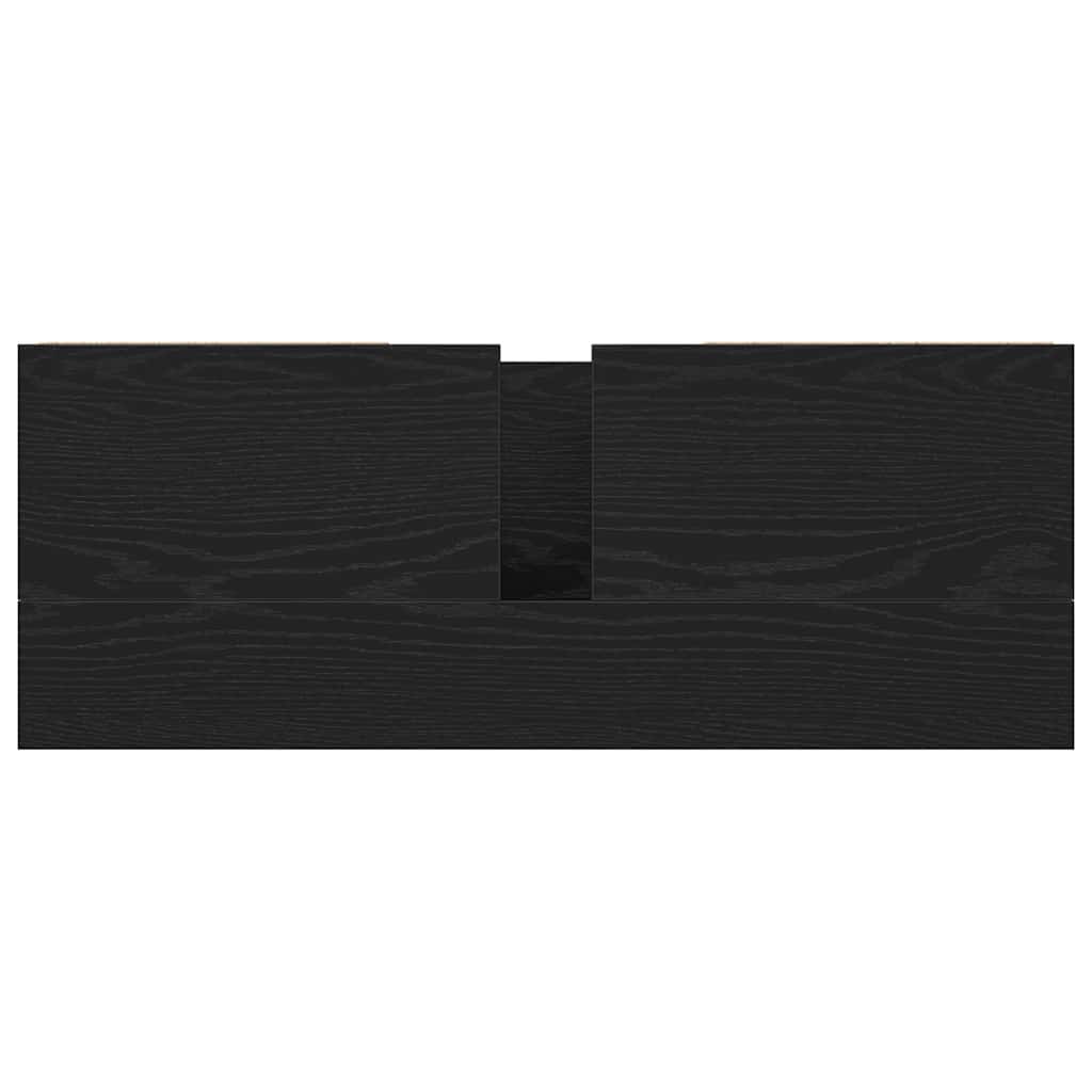 Basin Cabinet with Drawers Black Oak 90x34.5x60 cm
