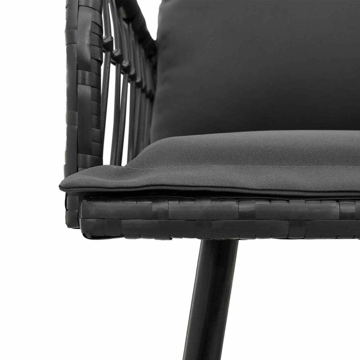 Sofa with Cushion Grey 61.5 x 123 x 82cm Metal