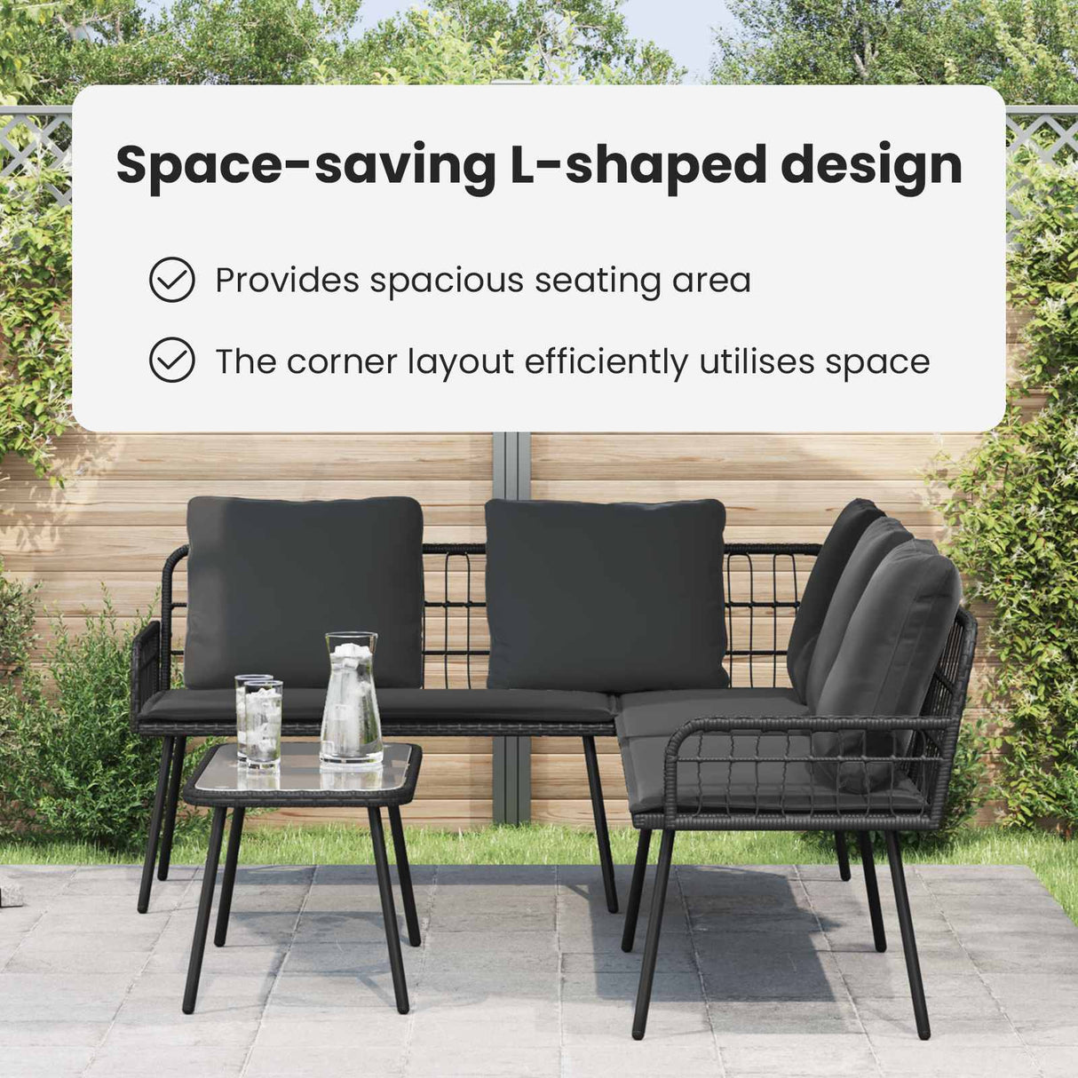 Sofa with Cushion Anthracite 173 x 231 x 90cm Steel