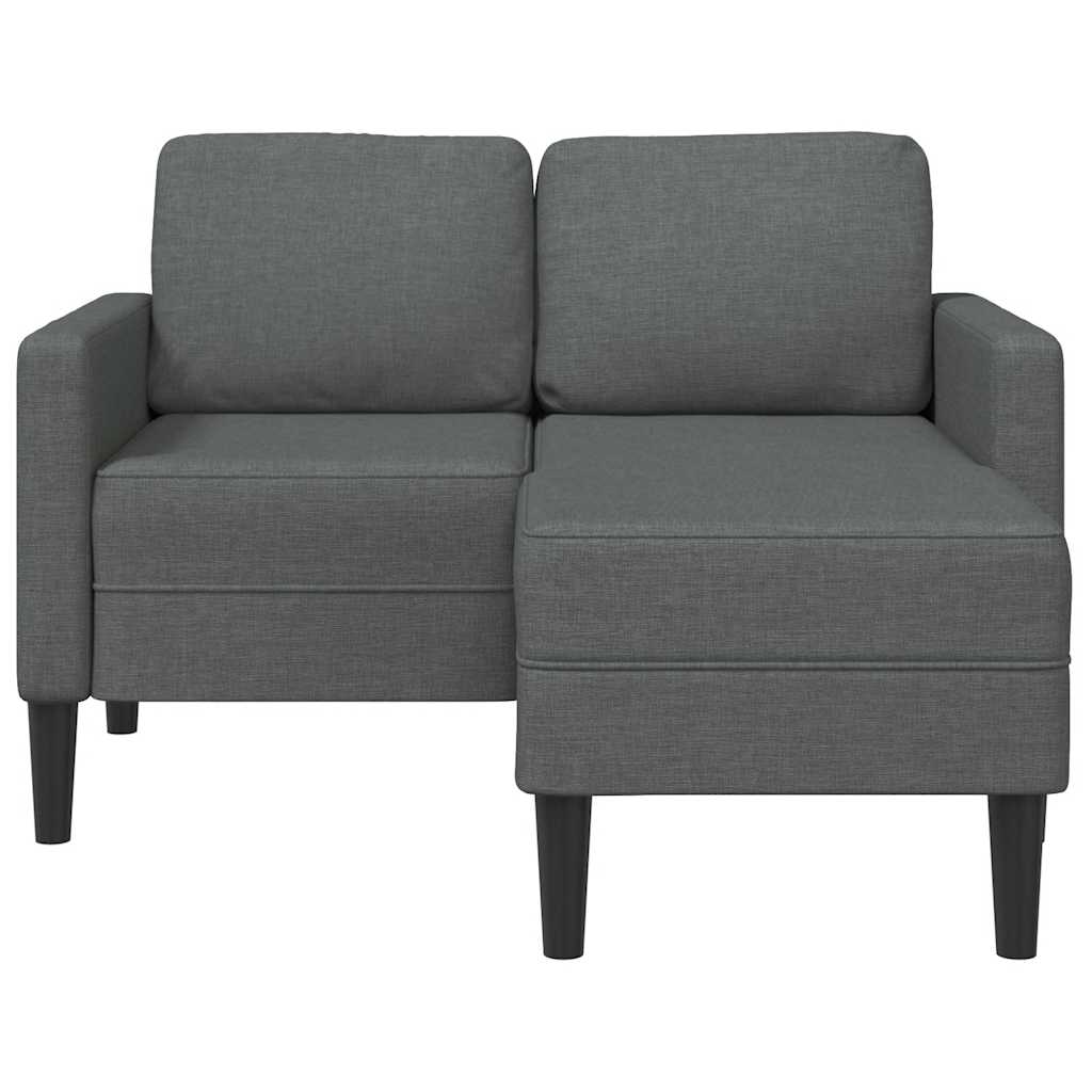 2-Seater Sofa with Chaise L-shaped Dark Grey 125 cm Fabric