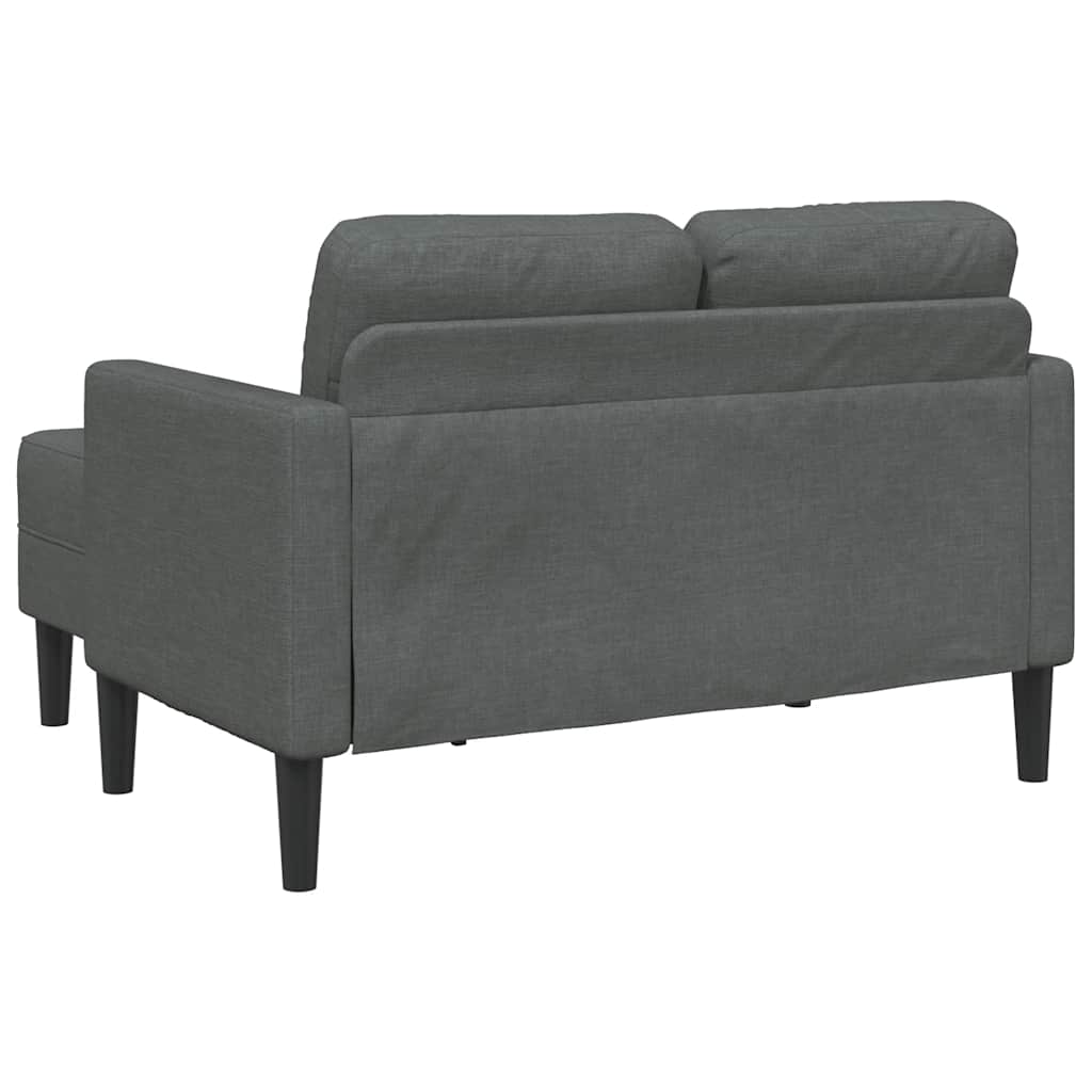 2-Seater Sofa with Chaise L-shaped Dark Grey 125 cm Fabric