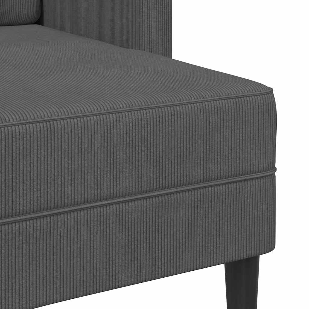 2-Seater Sofa with Chaise L-shaped Dark Grey 125 cm Linen