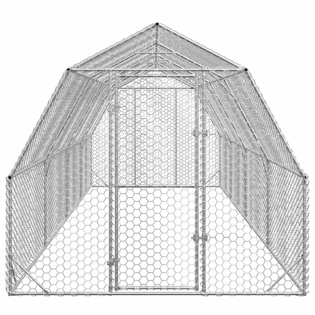 Chicken Run 2.5x8x2.25 m Galvanised Steel