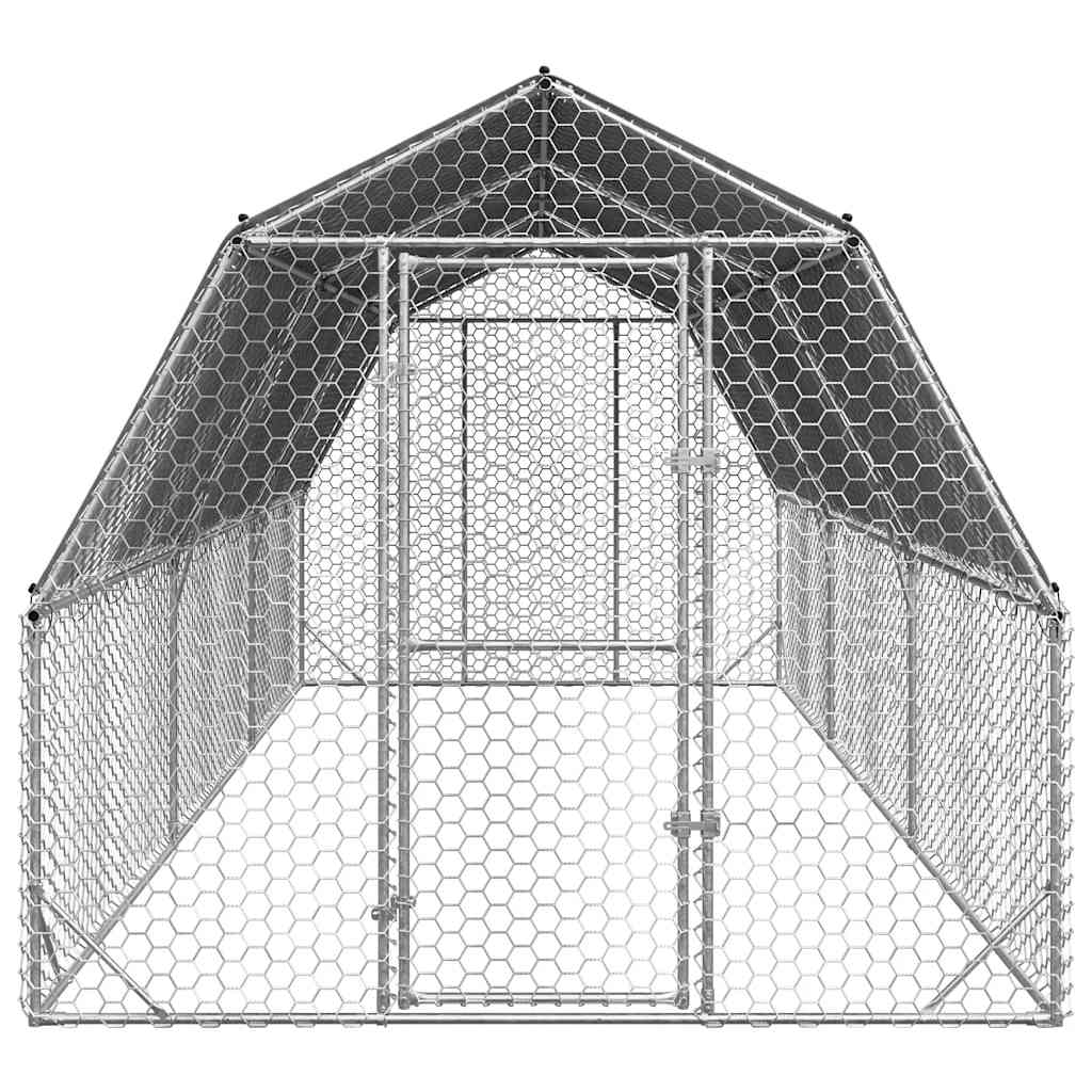 Chicken Run with Roof 2.5x6x2.25 m Galvanised Steel