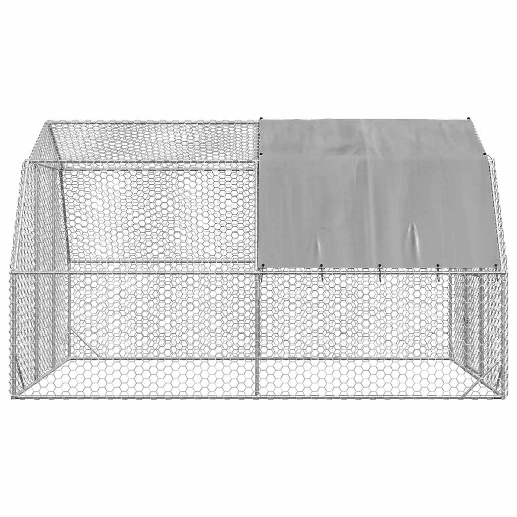 Chicken Run with Roof 2.5x4x2.25 m Galvanised Steel