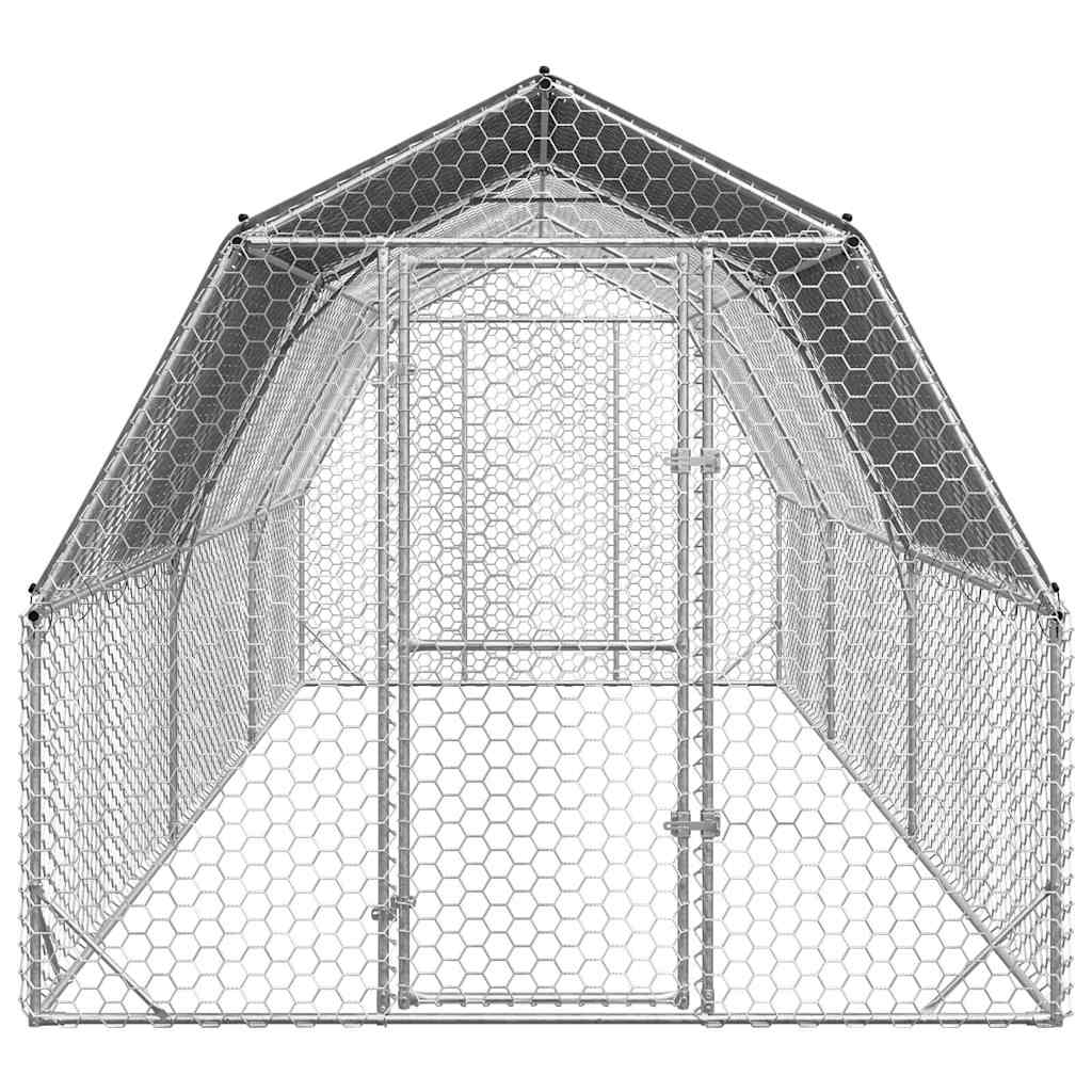Chicken Run with Roof 2.5x6x2.25 m Galvanised Steel