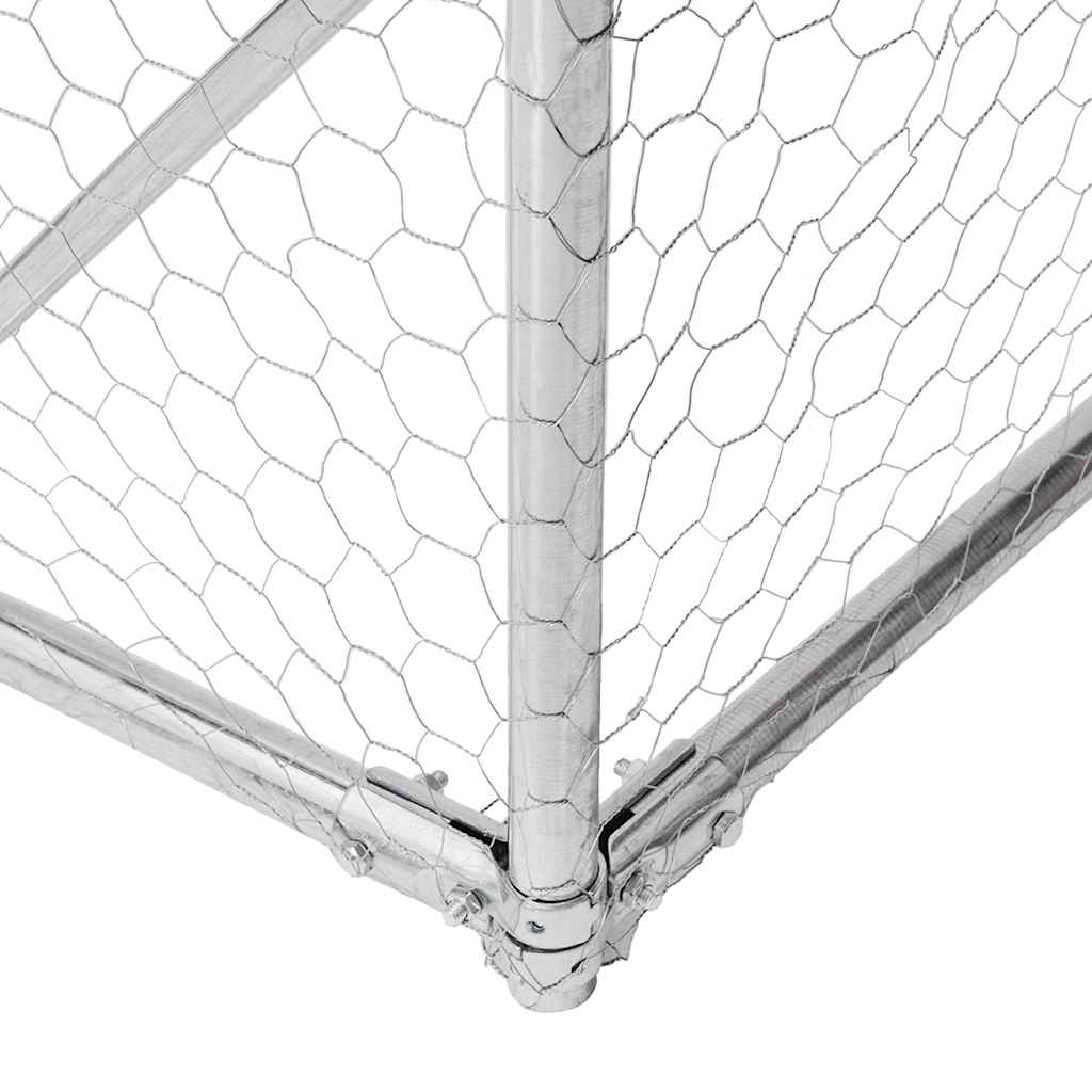 Outdoor Dog Kennel with Door 2x1x1 m Galvanised Steel