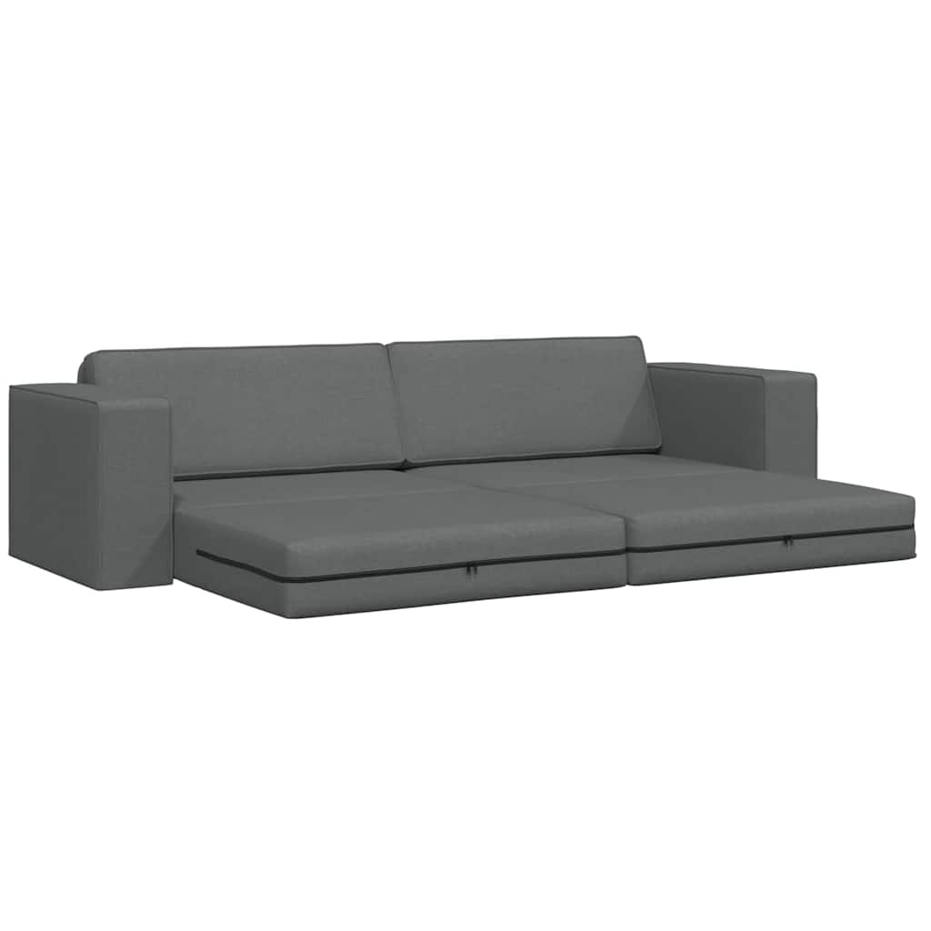 Floor Sofa Bed Dark Grey 245 x 78 x 77 cm Fabric