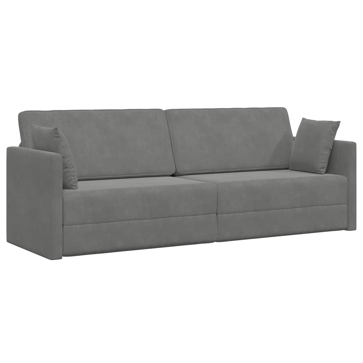Floor Sofa Bed Dark Grey 213 x 70 x 77 cm Velvet