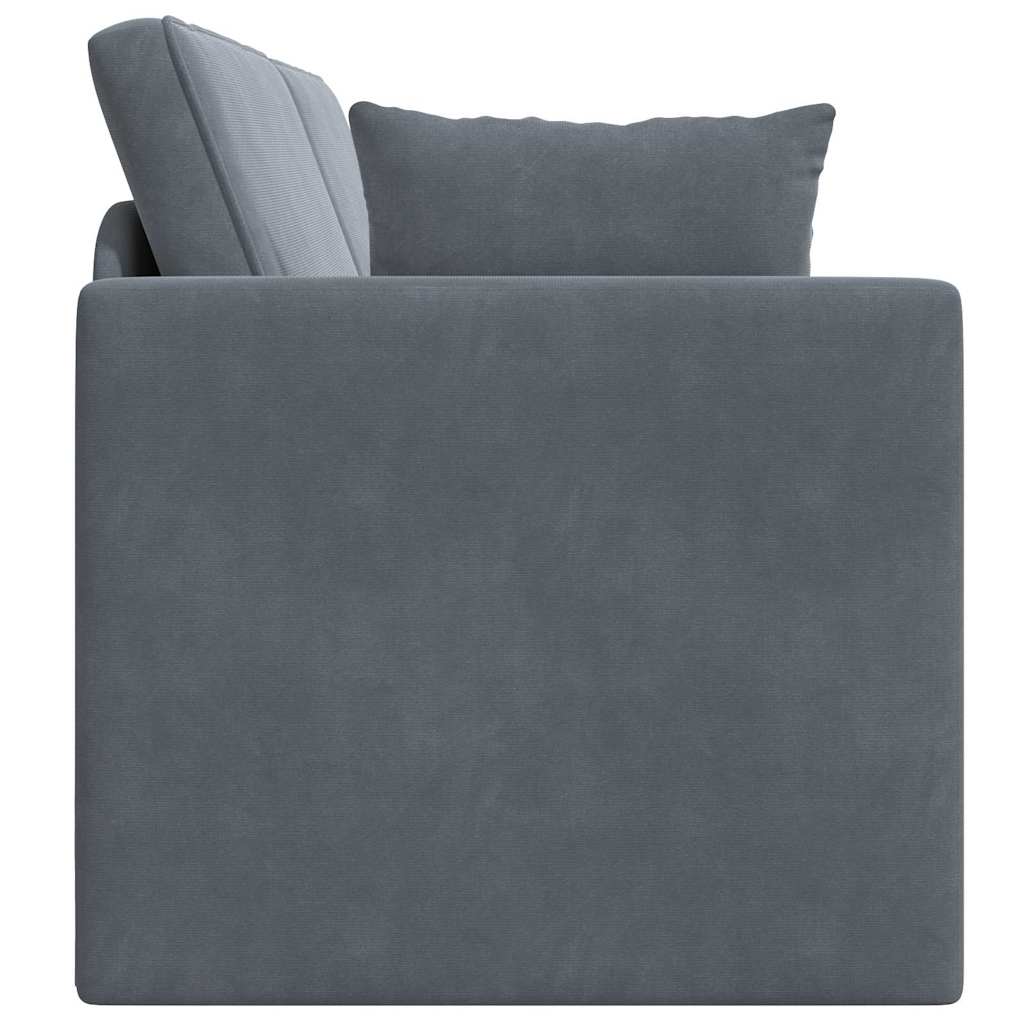 Floor Sofa Bed Dark Grey 213 x 76 x 77 cm Velvet