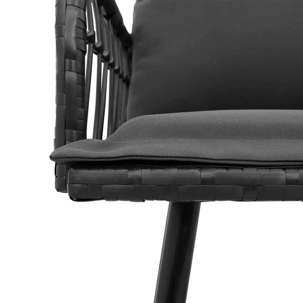 Garden Sofa Set 2 pcs Black Poly Rattan