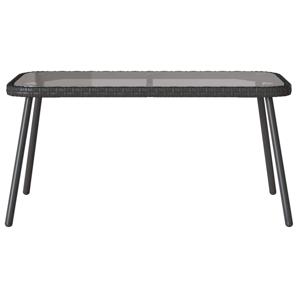 Garden Sofa Set 2 pcs Black Poly Rattan