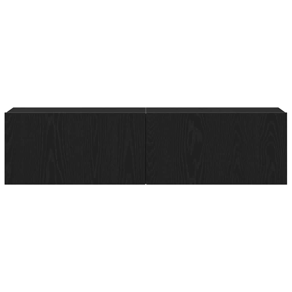 TV Cabinet Black Oak 120x30x30.5 cm Engineered Wood