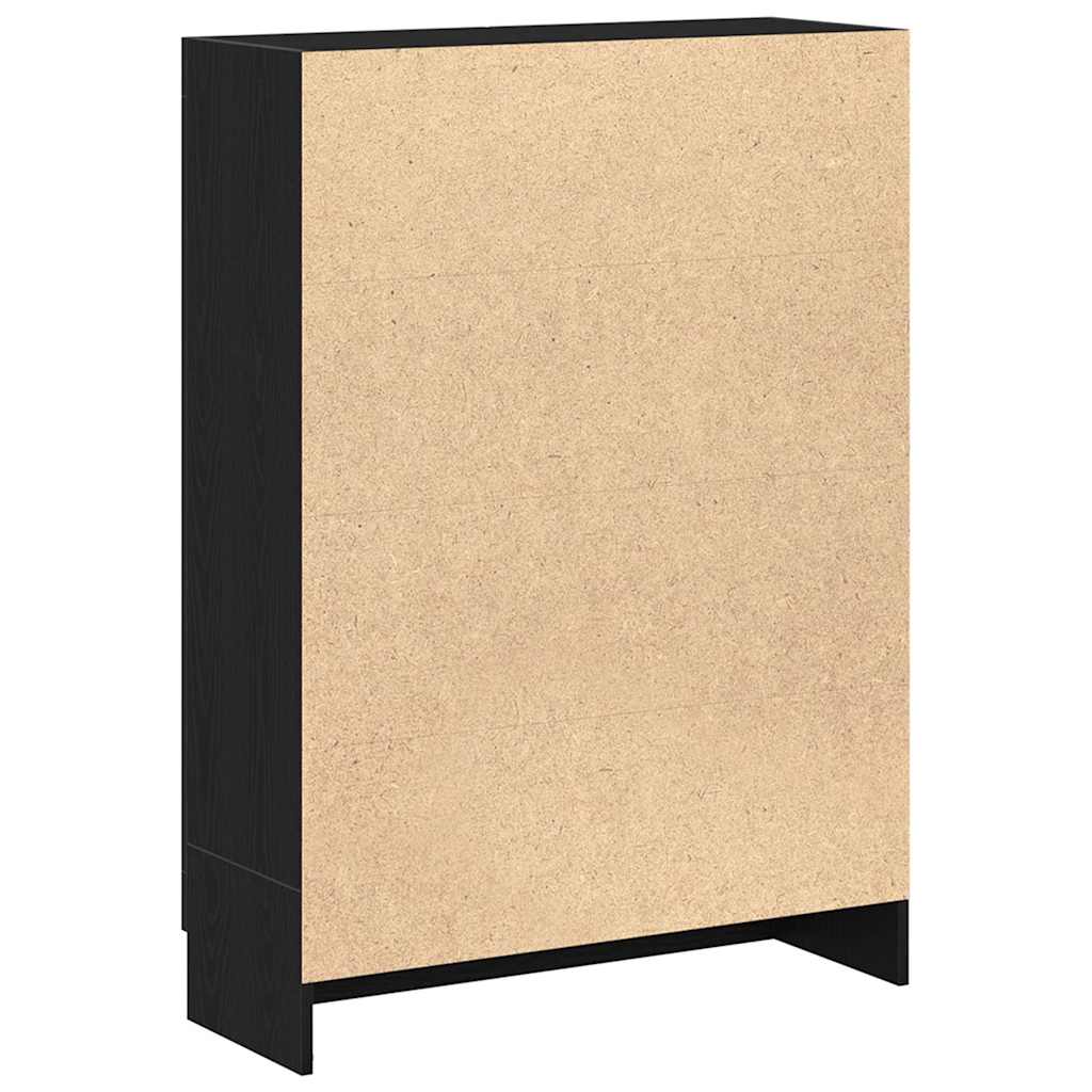 Book Cabinet Black Oak 82.5x30.5x115 cm Engineered Wood