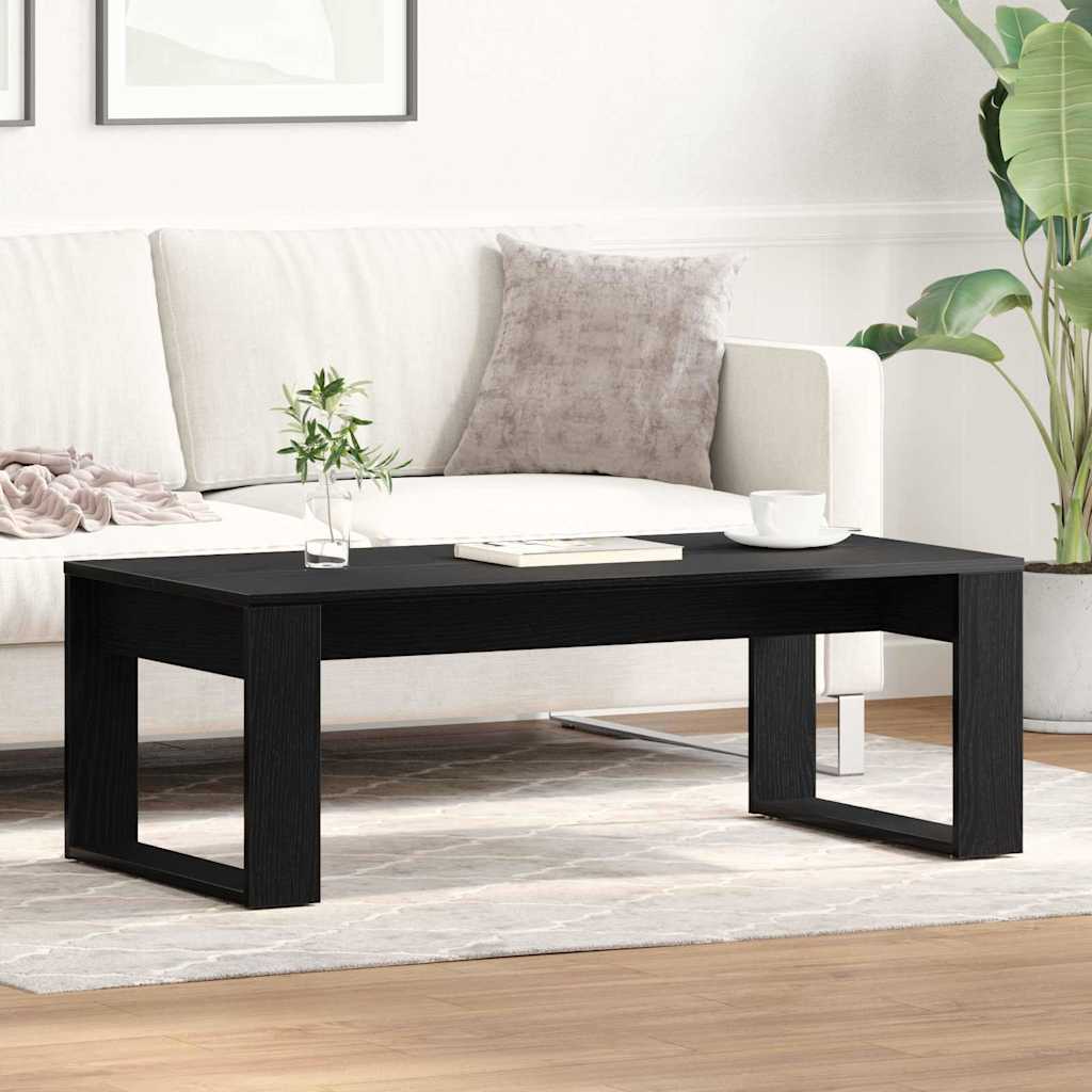 Coffee Table Black Oak 102 x 50 x 35 cm Engineered Wood