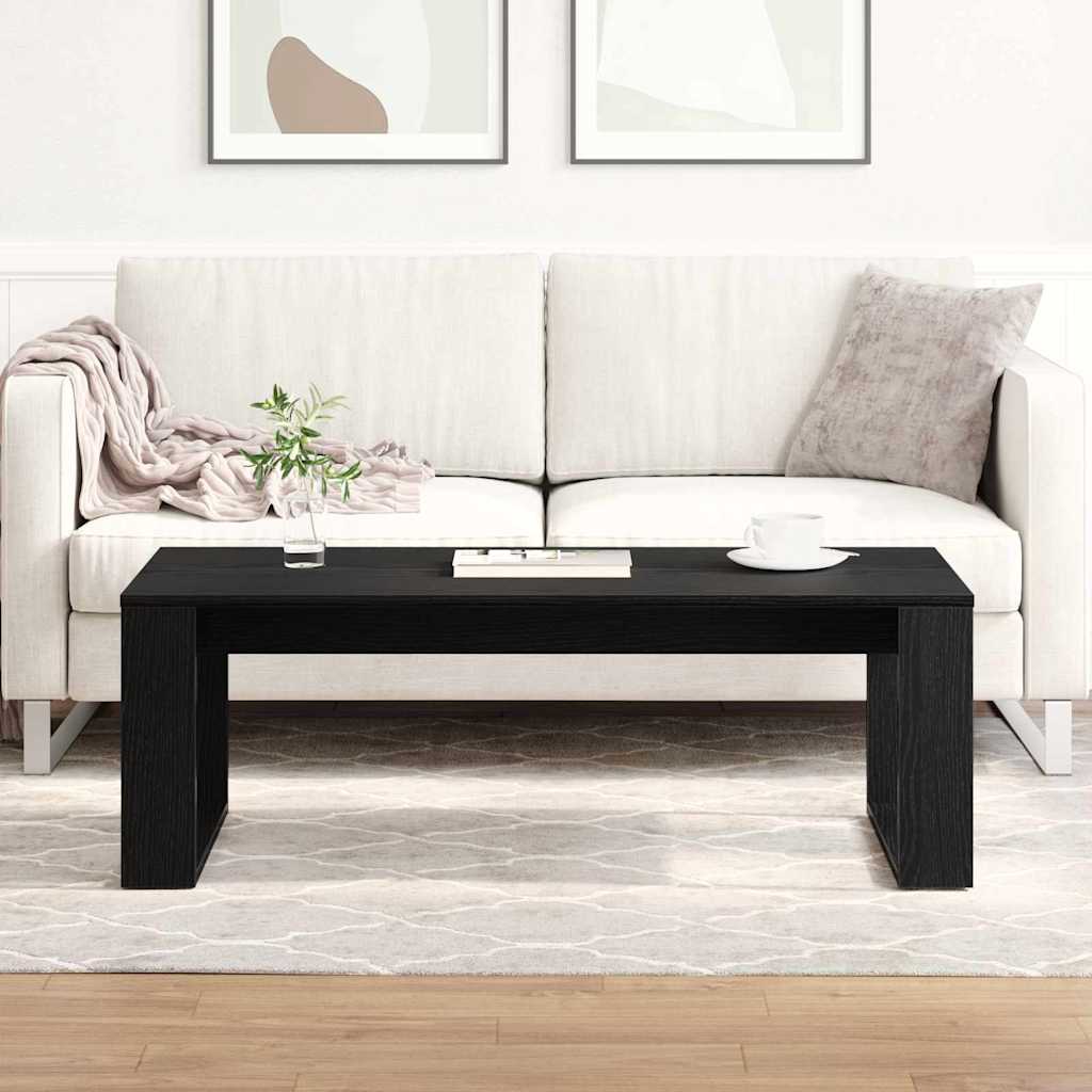 Coffee Table Black Oak 102 x 50 x 35 cm Engineered Wood