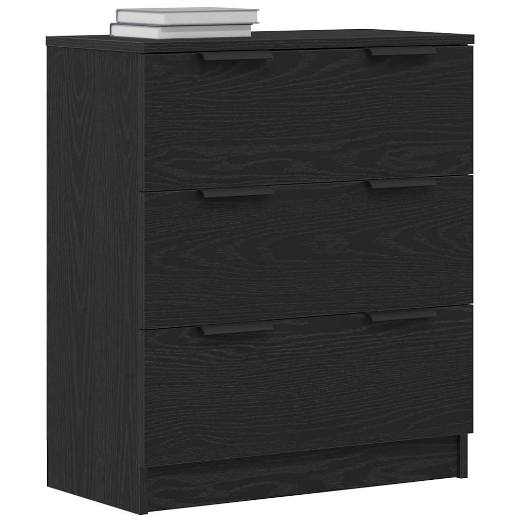Sideboard with Drawer Black Oak 60 x 30 x 70 cm Engineered Wood