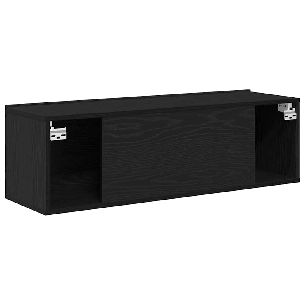 TV Cabinet 2 pcs Black Engineered Wood