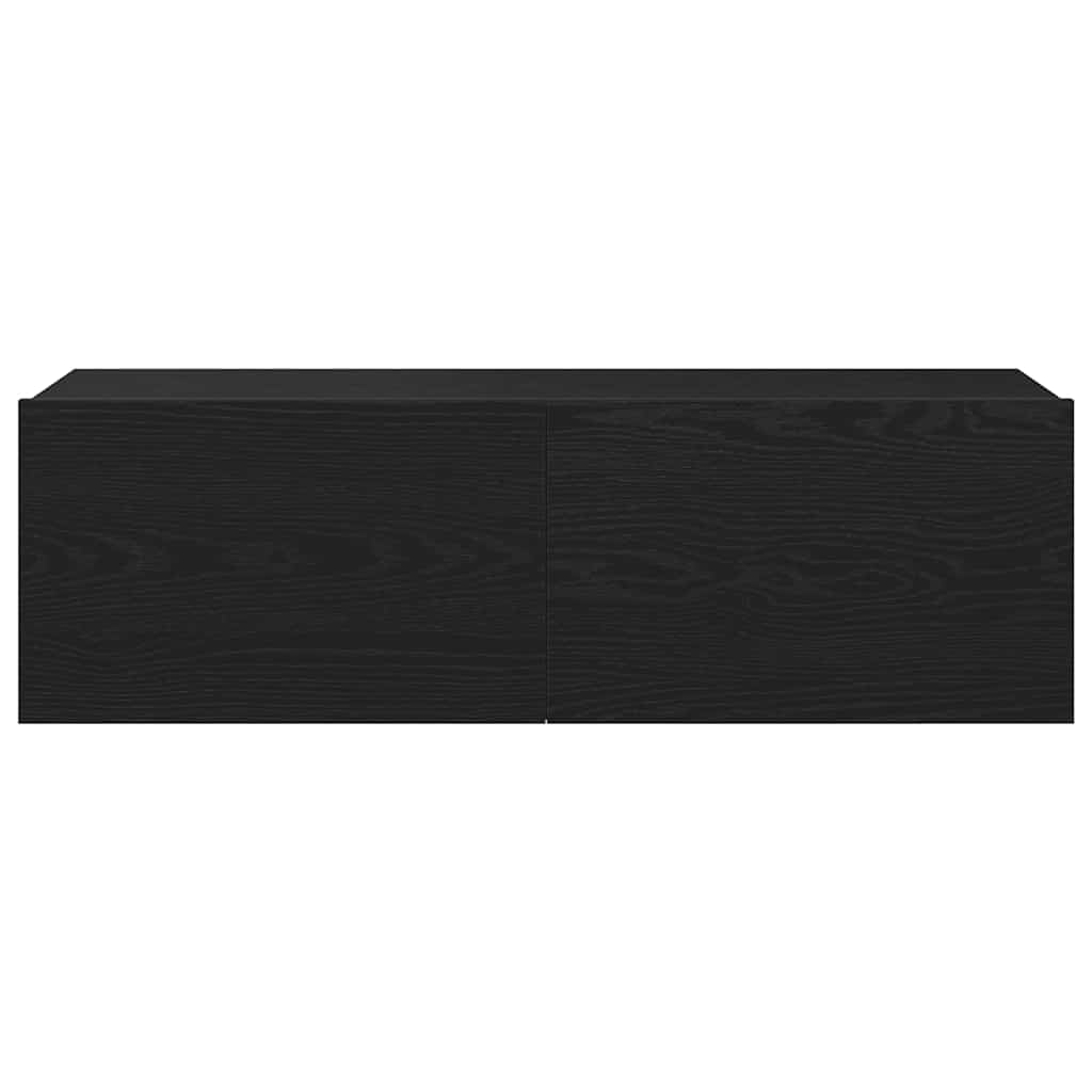 TV Cabinet 2 pcs Black Engineered Wood