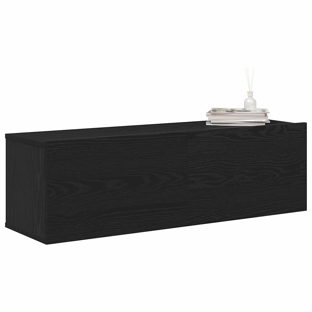 TV Cabinet 2 pcs Black Engineered Wood