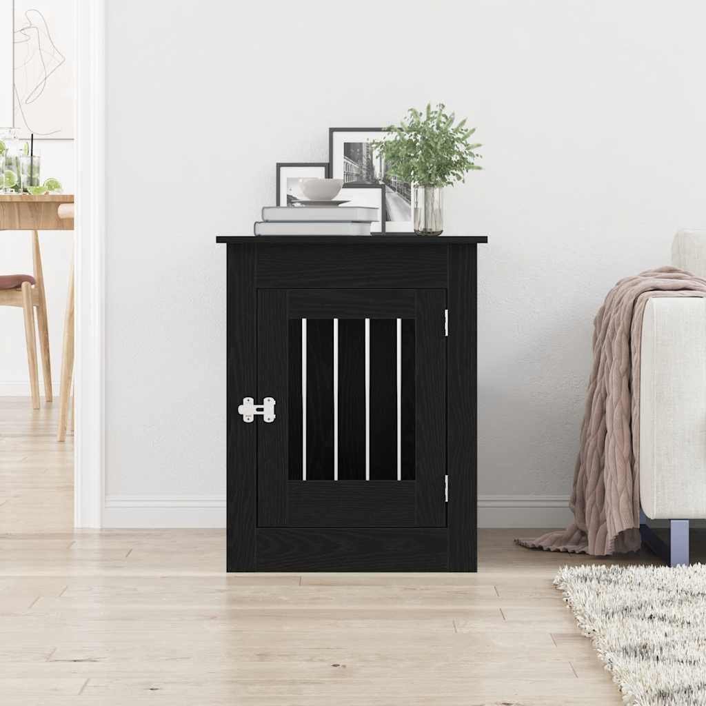 Dog Crate Furniture Black Oak 55x80x68 cm Engineered Wood