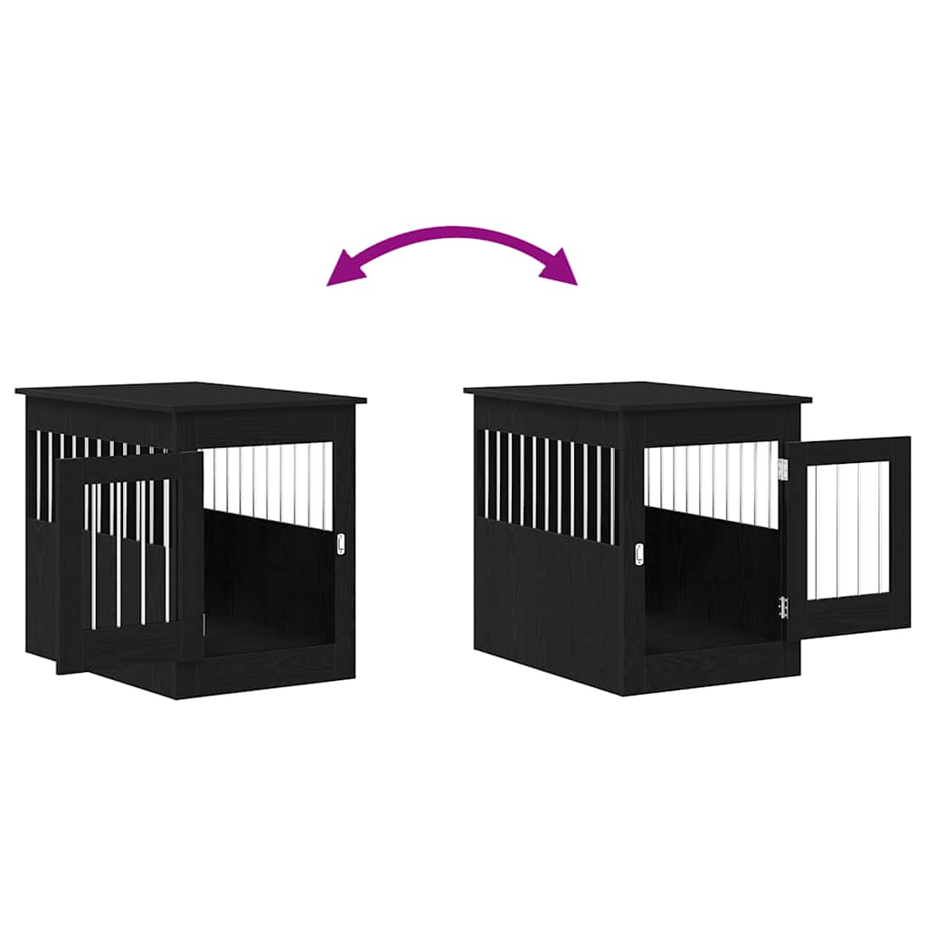 Dog Crate Furniture Black Oak 55x80x68 cm Engineered Wood
