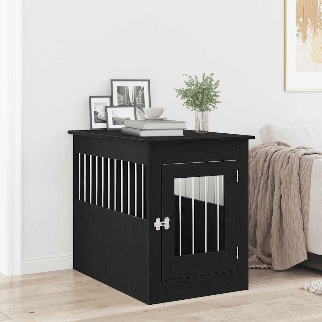 Dog Crate Furniture Black Oak 55x80x68 cm Engineered Wood