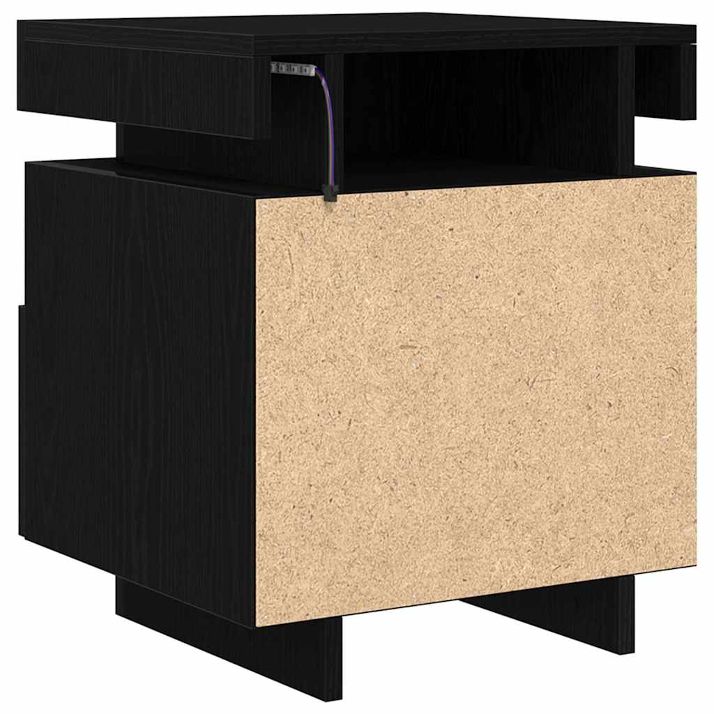 Bedside Cabinet Black Oak 40 x 39 x 48,5 cm Engineered wood