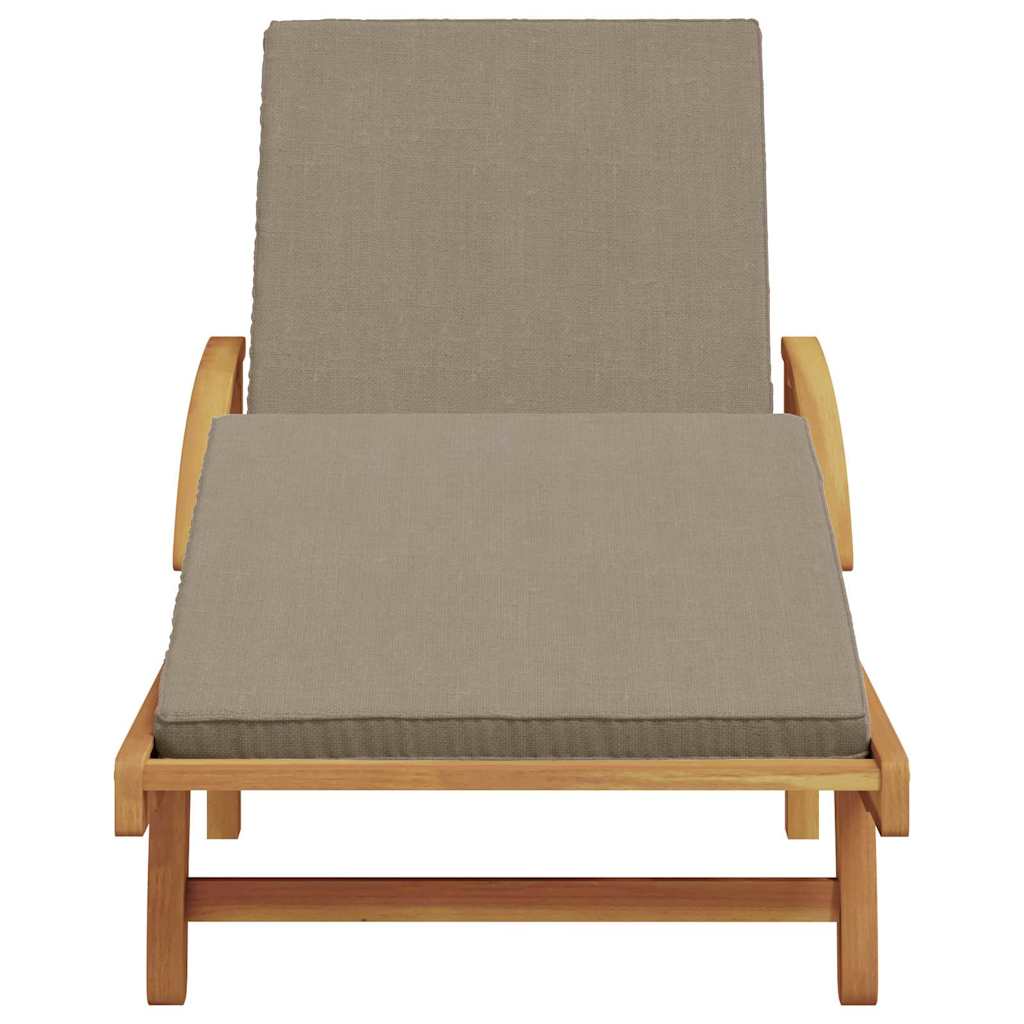 Sun Lounger Solid Acacia Wood Taupe