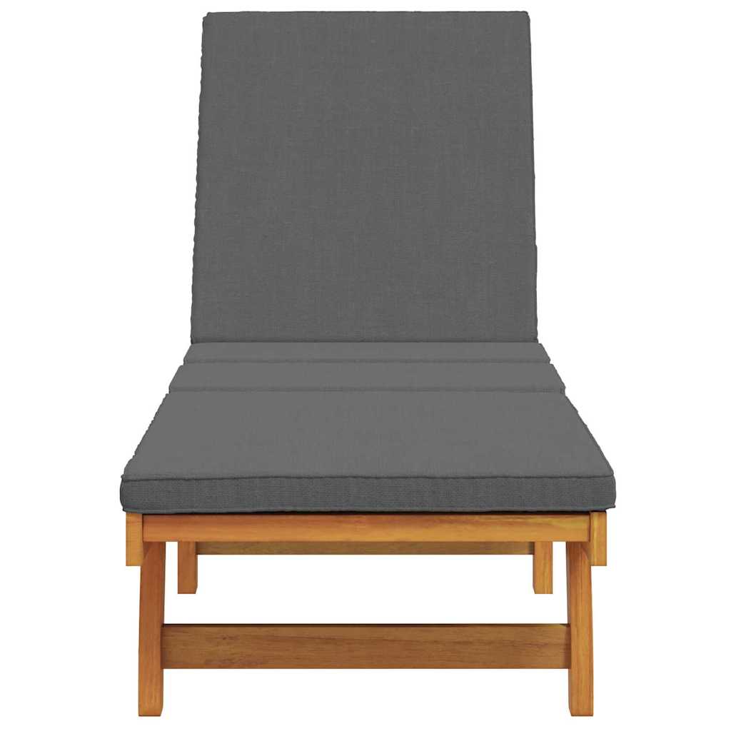 Sun Lounger Reclining Brown 199 x 63 x 85 cm Solid Acacia Wood
