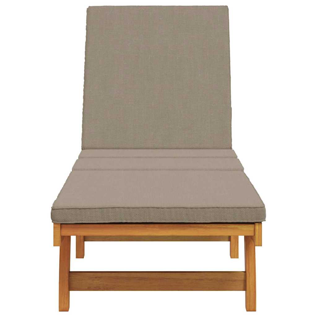 Sun Lounger Solid Acacia Wood Brown