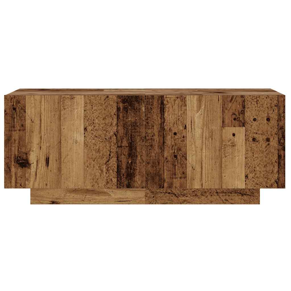 TV Cabinet with LED Lights Old Wood 260x35x40 cm Engineered Wood