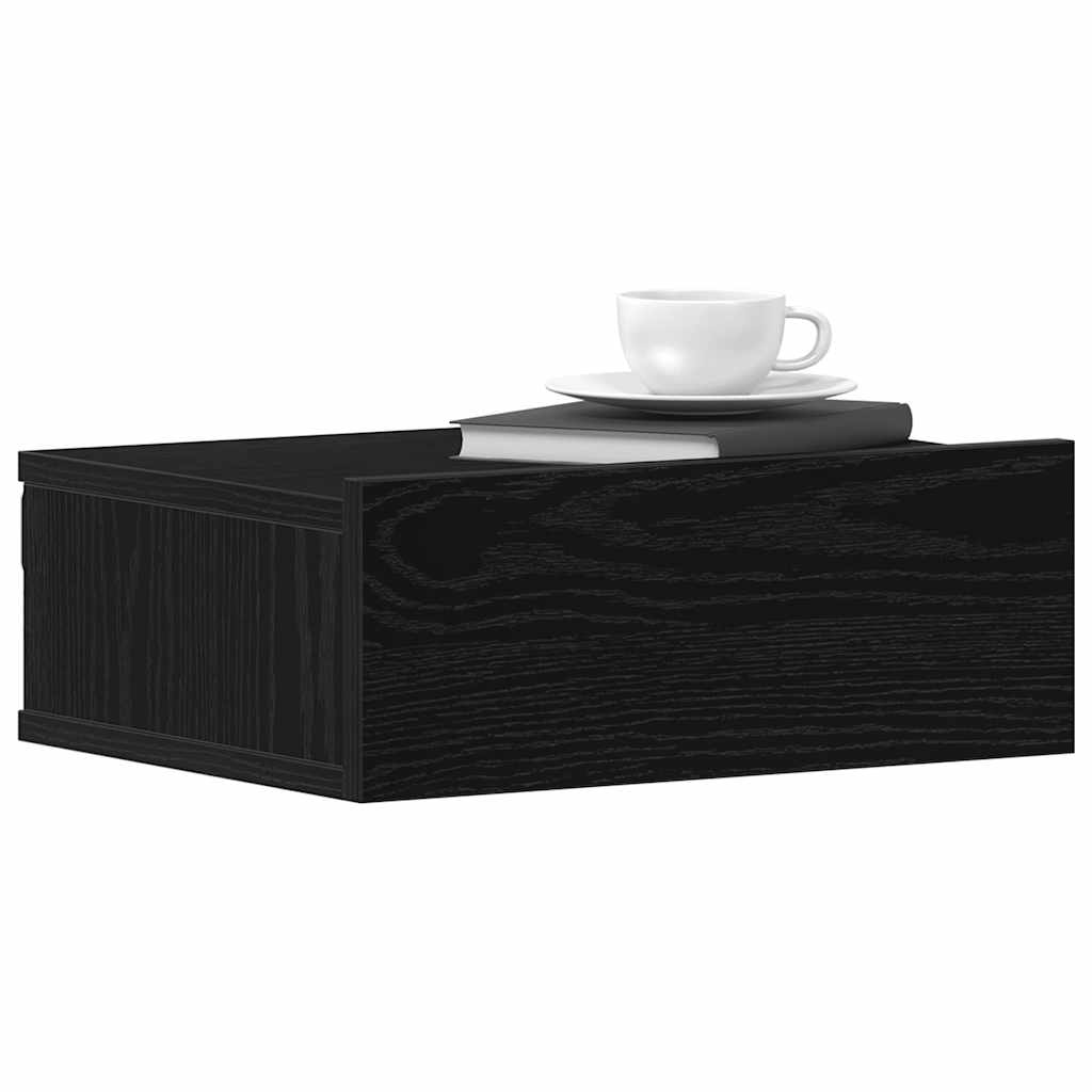 Floating Nightstands 2 pcs Black Oak 40x32x15 cm Engineered Wood