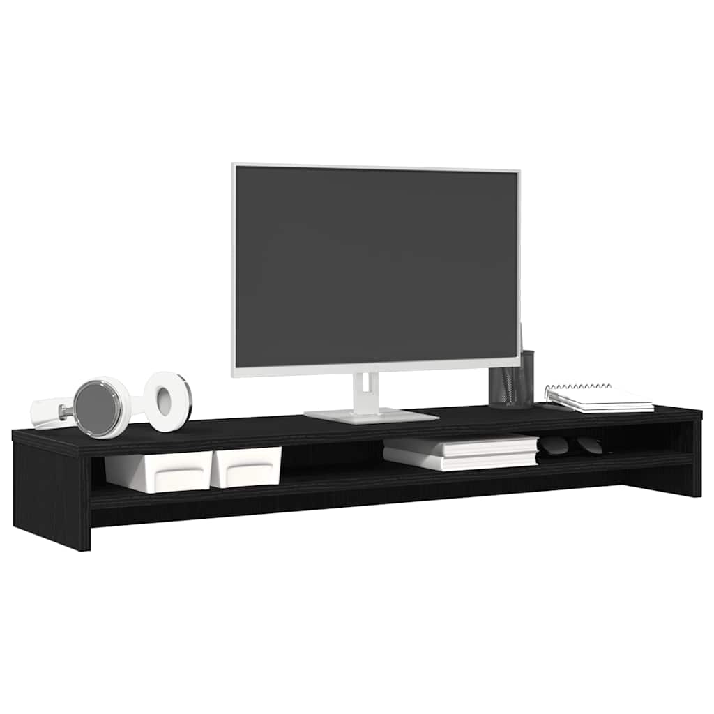 Monitor Stand Black Oak 100x24x13 cm Engineered Wood