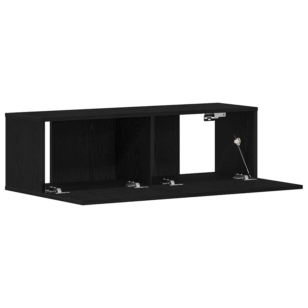 TV Cabinet Black Oak 100 x 30 x 30 cm Engineered Wood